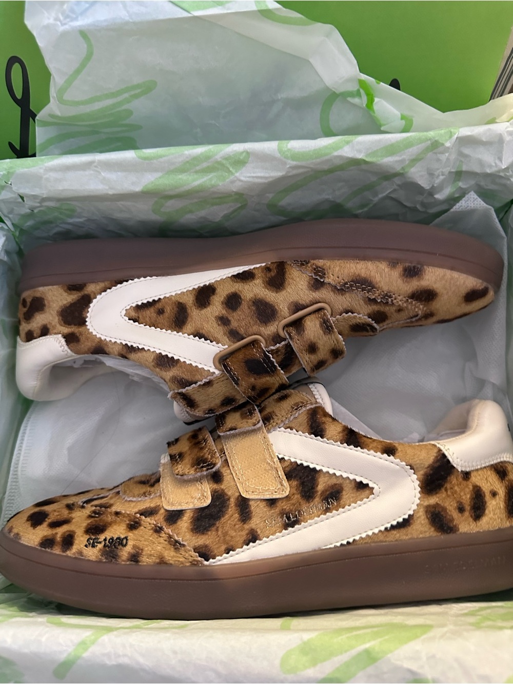 Sam Edelman Leopard Talia Print Velcro Sneakers with White Accent